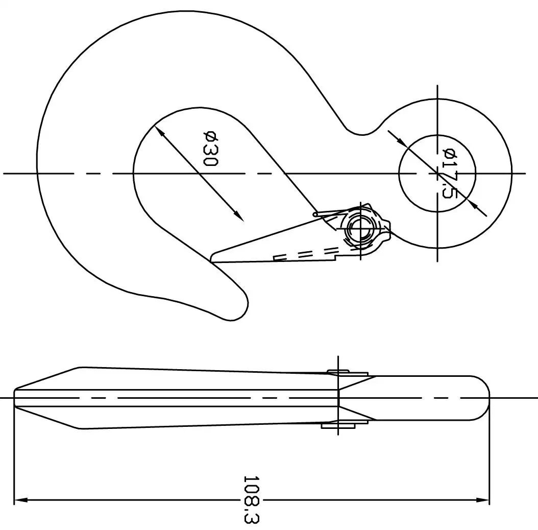 Forged Eye Hook with Safety Latch, Heavy Duty Hooks, Forged Equipment Hooks, 5t Capicity 11000lbs