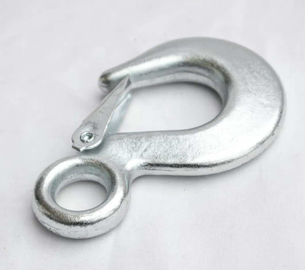 Forged Eye Hook with Safety Latch, Heavy Duty Hooks, Forged Equipment Hooks, 5t Capicity 11000lbs