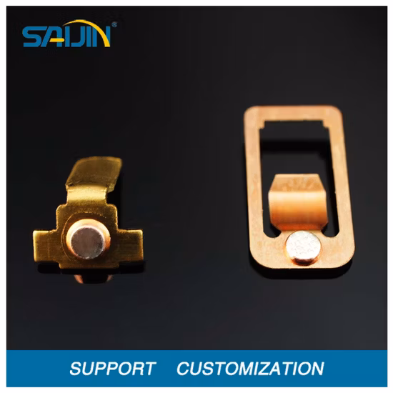 전기 은상감 단자 접촉부 황동 스위치 소켓 스탬핑 부품 ​​은구리 바이메탈 접촉부